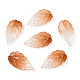 ツートングラスペンダント  巨大な葉のチャーム  チョコレート  30x16x3mm  穴：1.2mm GLAA-A011-21C-1