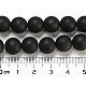 Abalorios redondos esmerilado ágata negro natural hebras G-N0151-11-10mm-2