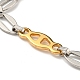 Bracelet chaîne à maillons ovales en acier inoxydable bicolore 304 BJEW-B078-08GP-2