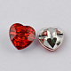 1-Hoyo Taiwán acrílico diamante de imitación botones del corazón BUTT-F017-21mm-03-2
