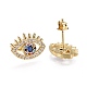 Brass Micro Pave Cubic Zirconia Stud Earrings EJEW-L224-29G-2