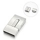 Smooth Surface 304 Stainless Steel Rectangle Bayonet Clasps STAS-E089-62D-1