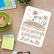 FINGERINSPIRE Happy Summer Stencil for Painting 29.7x21cm Summer Theme Stencils Beach Stencil Tropical Hawaiian Stencils for Painting on Wood Tile Paper Fabric Floor Wall DIY-WH0202-229-3