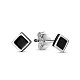TINYSAND Sterling Silver Simple Square Stud Earrings TS-E297-C-2
