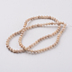 Dyed Natural Fossil Beads Strands G-E328-4mm-01-3