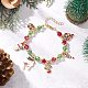 Рождественские браслеты с подвесками из сплава и эмали BJEW-JB12077-03-1