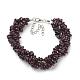 Natürliche Granat Perlenketten und Armbänder X-SJEW-Q034-02-3