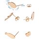 PandaHall 20 Sets 304 Stainless Steel Oval Earring Studs Ear Pin Ball Post with Butterfly Earring Backs for Earring Making Findings Colden STAS-PH0018-10-3