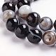 Chapelets de perles en agate à rayures noires naturelles/perles d'agate à bandes G-J359-01-8mm-3