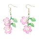 Серьги с подвесками из акрилового цветка EJEW-MZ00588-01-2