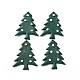 手作り樹脂粘土ペンダント  クリスマスツリー  濃い緑  43~45x34x4~5mm  穴：1.6mm CLAY-T017-22-1