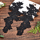 Gorgecraft2セットレース刺繡コスチュームアクセサリー  アップリケパッチ  ミシンクラフト装飾  花  ブラック  410x150x1mm  2個/セット DIY-GF0004-92-4
