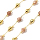Круглые ограненные цепочки из бисера из солнечного камня ручной работы CHC-F021-01G-02-1