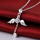 Fashion Silver Color Plated Brass Micro Pave Cubic Zirconia Pendant Necklace for Ladies NJEW-BB08792-5