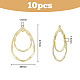 SUPERFINDINGS Teardrop Link Pendants with 2 Loops Open Back Bezel Hallow Connectors Charms Alloy Pressed Flower Frame Pendant FIND-FH0006-23-2