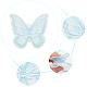 GORGECRAFT 30PCS Butterfly Lace Trim Double Layers Organza Pink Butterfly Lace Fabric Sewing Embroidery Applique Patches for DIY Craft Wedding Bride Hair Accessories Dress Curtain DIY-GF0005-35D-4