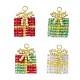 4 шт. Рождественские подарочные подвески из двухцветного стеклянного бисера PALLOY-MZ00899-1