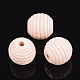 Painted Natural Wood Beehive Beads X-WOOD-S049-04B-10-1