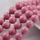 Dyed Natural Fossil Beads Strands G-E328-8mm-03-1