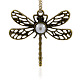 Antique Bronze Plated Alloy Dragonfly Pendants PALLOY-J288-01AB-NF-1