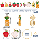 SUNNYCLUE 1 Box 20 Sets Fruit Wine Glass Charms Drink Identifiers Markers Alloy Enamel Pear Grape Pendants Brass Charm Rings Jump Rings for Party Favors Decoration Family Gathering DIY-SC0016-42-2