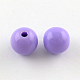 ラウンドオペークアクリルビーズ  紫色のメディア  10mm  穴：2mm X-SACR-R866-10mm-02-1
