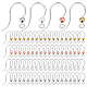 SUNNYCLUE 1 Box 80Pcs 4 Colors Plastic Earring Hook French Earring Hooks Ball Dot Silver Clear Safety Fish Hooks Earring Wires for Jewellery Making Women Beginners DIY Dangle Earrings Crafts Supplies STAS-SC0004-44-1