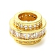 Реечное покрытие латунь микро паве прозрачный кубический цирконий европейские бусины KK-G501-05G-1