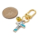 Décorations de pendentifs en émail en alliage de croix HJEW-JM01074-4