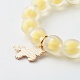 Perle en perle acrylique transparente perles de citrouille bracelet extensible pour enfant BJEW-JB06593-6