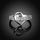 Romántico día de san valentín anillos de dedo de corazón de circonio cúbico de latón RJEW-BB00403-02-2