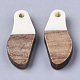 Ciondoli in resina opaca e legno di noce cerato RESI-T035-09-A08-2