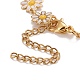 Enamel Daisy Link Chains Bracelet BJEW-P271-01G-5