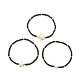 3 Uds. Conjunto de pulseras elásticas con cuentas de semillas de vidrio y turquesa sintética de 3 estilos BJEW-TA00375-02-1