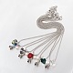 Heart Electroplated Glass Pendant Necklaces NJEW-JN01319-1