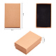 Pandahall 24 個の厚紙ジュエリーセットボックス  リングのために  ネックレス  長方形  淡い茶色  8x5x2.5cm CBOX-TA0001-07-4