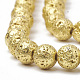 Electroplated Natural Lava Rock Beads Strands G-T098-01D-09-3