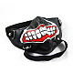Punk PU Leather Teeth Pattern Mouth Cover AJEW-O015-01-3