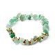 Bracelets extensibles en perles d'aventurine verte naturelle BJEW-JB06599-04-1