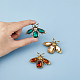 Superfindings 3pcs 3 colores rhinestone abeja broche pin JEWB-FH0001-28-3
