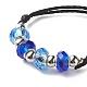 Faceted Glass European Beads Cord Bracelet BJEW-JB07035-02-4