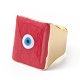 Square Enamel with Evil Eye Wide Band Finger Rings RJEW-A014-02G-05-3