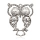 Hollow Owl Antique Silver Plated Alloy Rhinestone Big Pendants ALRI-J005A-21AS-2