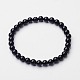 Agate noire naturelle bracelets de perles extensibles BJEW-F202-02-1