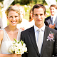 絹の布の模造牡丹コサージュ  シルクリボンと鉄のブローチ付き  結婚式のための  パーティーの装飾  ピンク  125~135x80~85mm AJEW-WH0285-81B-4