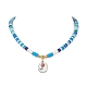 Ожерелье с подвеской в виде цветка из сплава эмали NJEW-JN04537-01-2