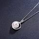 SHEGRACE Elegant 925 Sterling Silver Ring Pendant with Shell Pearl Necklace JN479A-2