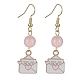 Boucles d'oreilles pendantes en alliage d'émail pour la Saint-Valentin avec épingles en laiton EJEW-JE05330-3