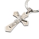 304 Kreuz aus Edelstahl mit Jesus-Anhänger-Halskette NJEW-G115-04P-2