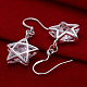 High Quality Star Brass Cubic Zirconia Dangle Earrings EJEW-BB11775-4